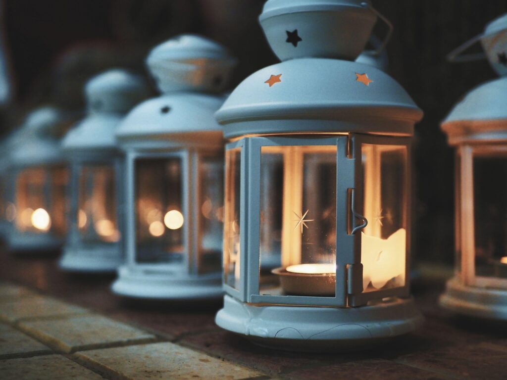 lamps, lanterns, candles, lanterns, candles, candles, candles, candles, candles